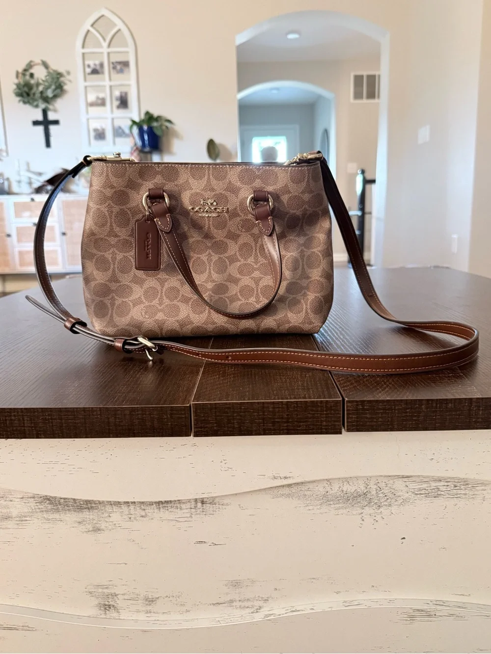 Coach Brown Signature Station Carryall